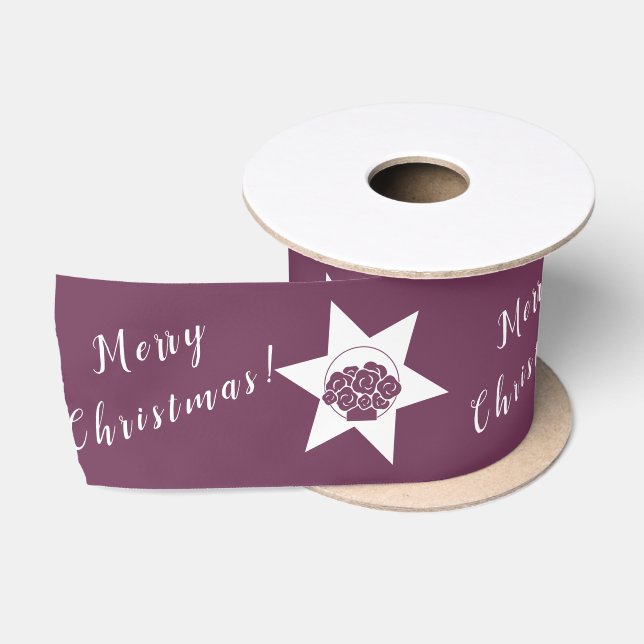 Benutzerdefiniertes Logo Frohe Weihnachten Florist Satinband (Spule)