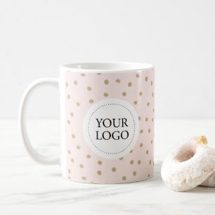 Benutzerdefiniertes Logo für das rosa und goldene Kaffeetasse