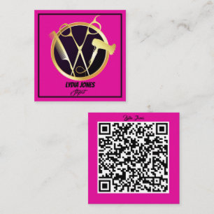 Benutzerdefiniertes Logo für den Stylist mit QR-Co Quadratische Visitenkarte