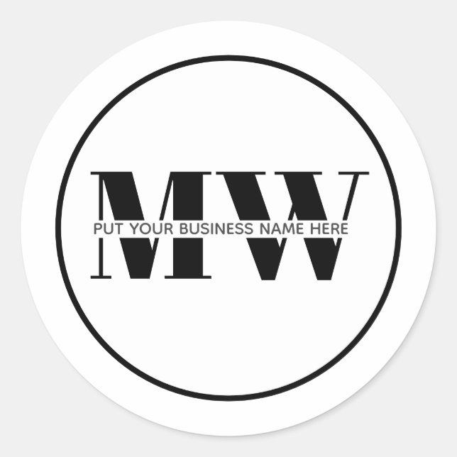 Benutzerdefiniertes Logo für Schwarz/Weiß Runder Aufkleber (Vorderseite)