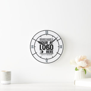 Benutzerdefiniertes Logo, Geschäfts- oder Markenlo Runde Wanduhr