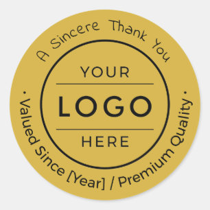 Benutzerdefiniertes Logo Goldfolien-Look Geschäfts Runder Aufkleber