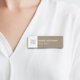 Benutzerdefiniertes Logo hier Sky Blue Elegant Whi Namenschild