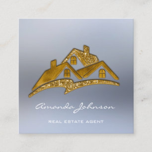 Benutzerdefiniertes Logo House Real Anwesen Agent Quadratische Visitenkarte