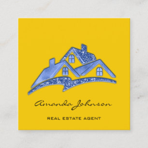 Benutzerdefiniertes Logo House Real Anwesen Agent  Quadratische Visitenkarte
