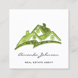 Benutzerdefiniertes Logo House Real Anwesen Agent Quadratische Visitenkarte