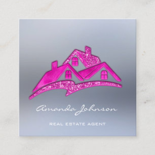 Benutzerdefiniertes Logo House Real Anwesen Agent  Quadratische Visitenkarte