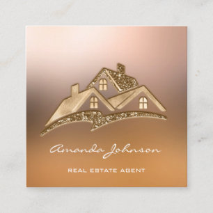 Benutzerdefiniertes Logo House Real Anwesen Agent  Quadratische Visitenkarte