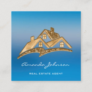 Benutzerdefiniertes Logo House Real Anwesen Agent Quadratische Visitenkarte