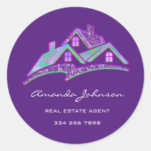 Benutzerdefiniertes Logo House Real Anwesen Agent  Runder Aufkleber