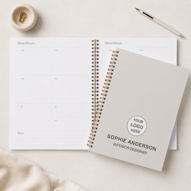 Benutzerdefiniertes Logo Interior Designer Beige G Planer (Custom Logo Interior Designer Beige Business Planner)