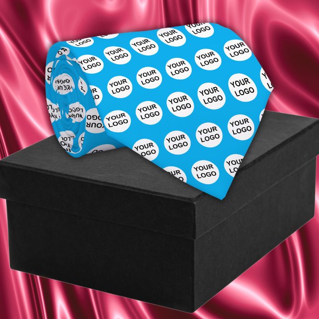 Benutzerdefiniertes Logo Krawatte (Custom Logo Neck Tie in light blue)