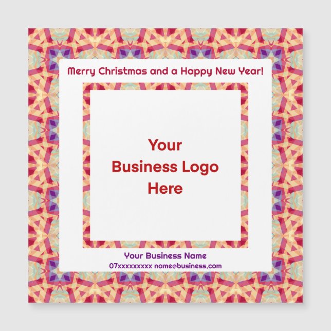 Benutzerdefiniertes Logo Magnetic Happy Weihnachts Magnetkarte (Vorderseite)