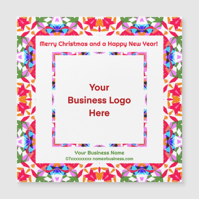 Benutzerdefiniertes Logo Magnetic Happy Weihnachts Magnetkarte (Vorderseite)