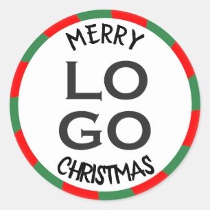 Benutzerdefiniertes Logo Merry Christmas Swirl Can Runder Aufkleber
