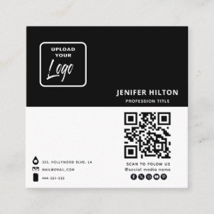 Benutzerdefiniertes Logo minimalistisch Social Med Quadratische Visitenkarte