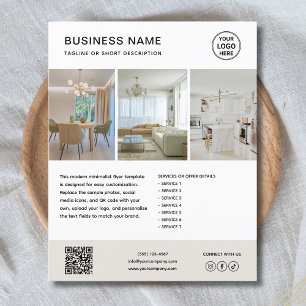 Benutzerdefiniertes Logo Minimalistischer Marketin Flyer