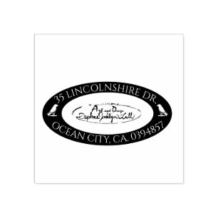 Benutzerdefiniertes Logo mit Falcon Schwarz Oval R Gummistempel