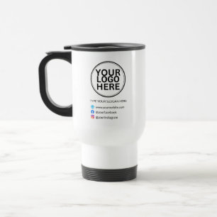 Benutzerdefiniertes Logo mit Slogan Social Reisebecher