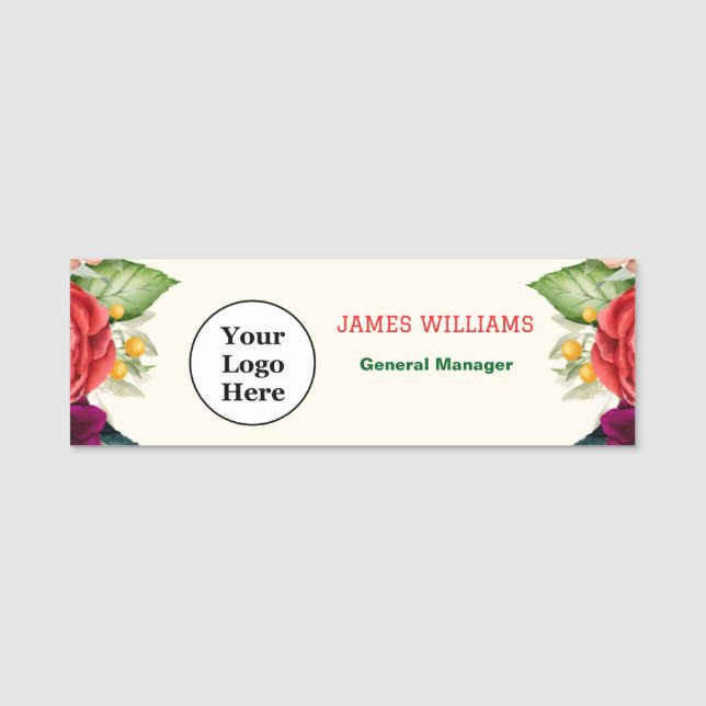 Benutzerdefiniertes Logo Mitarbeiter Magnetic oder Namensschild (Vorderseite)