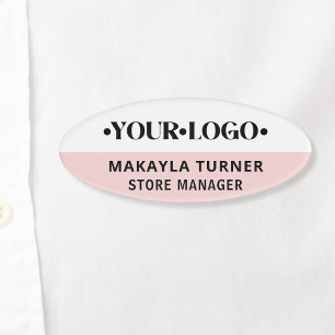 Benutzerdefiniertes Logo Mitarbeiter Pink Namenschild