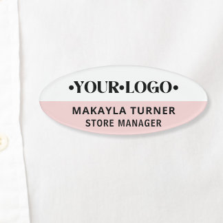 Benutzerdefiniertes Logo Mitarbeiter Pink Namenschild