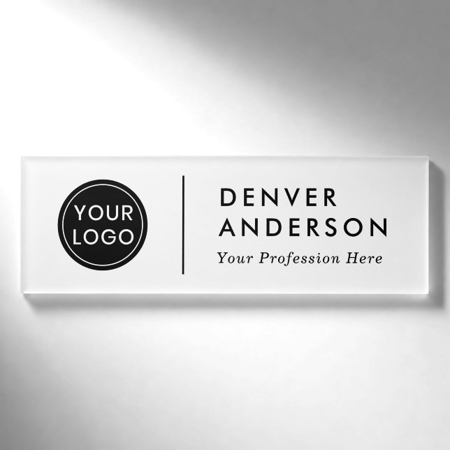 Benutzerdefiniertes Logo modern minimalistisch Namenschild (Vorderseite)