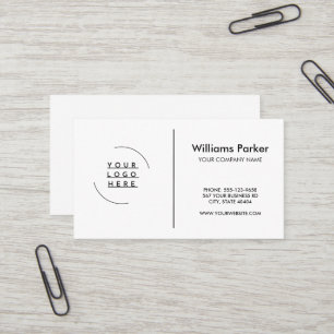Benutzerdefiniertes Logo Modern Minimalistisch Wei Visitenkarte