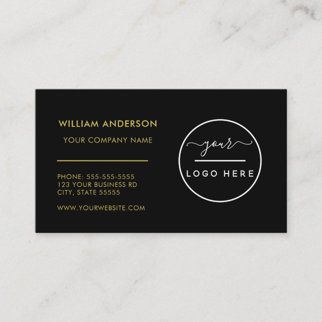 Benutzerdefiniertes Logo modern minimalistisch wei Visitenkarte (Vorderseite)