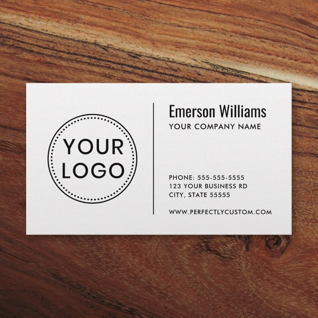 Benutzerdefiniertes Logo modern minimalistisch wei Visitenkarte (Modern any color custom logo business cards)