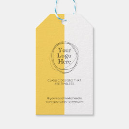 Benutzerdefiniertes Logo Modern Mustard Yellow Pri Geschenkanhänger