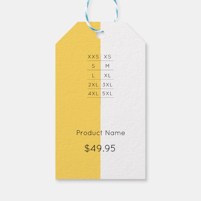 Benutzerdefiniertes Logo Modern Mustard Yellow Pri Geschenkanhänger (Rückseite)