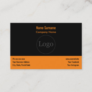 Benutzerdefiniertes Logo, modern und Orange Busine Visitenkarte