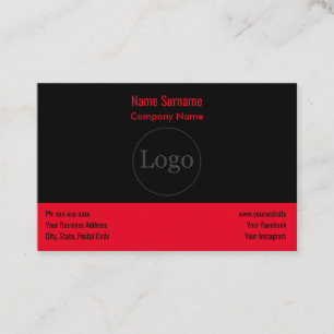 Benutzerdefiniertes Logo, modern und Red Business  Visitenkarte