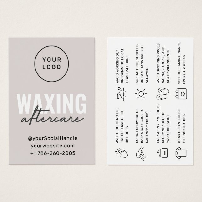 Benutzerdefiniertes Logo Modern Waxing Aftercare C (Vorne & Hinten)
