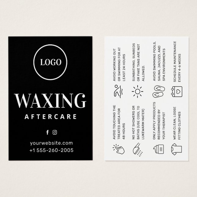 Benutzerdefiniertes Logo Modern Waxing Aftercare C (Vorne & Hinten)