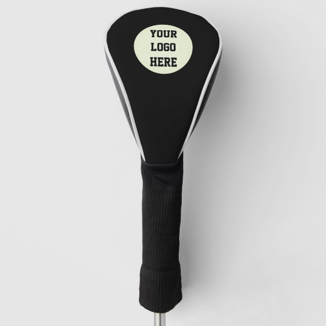 Benutzerdefiniertes Logo Moderne Black Business Co Golf Headcover (Vorderseite)