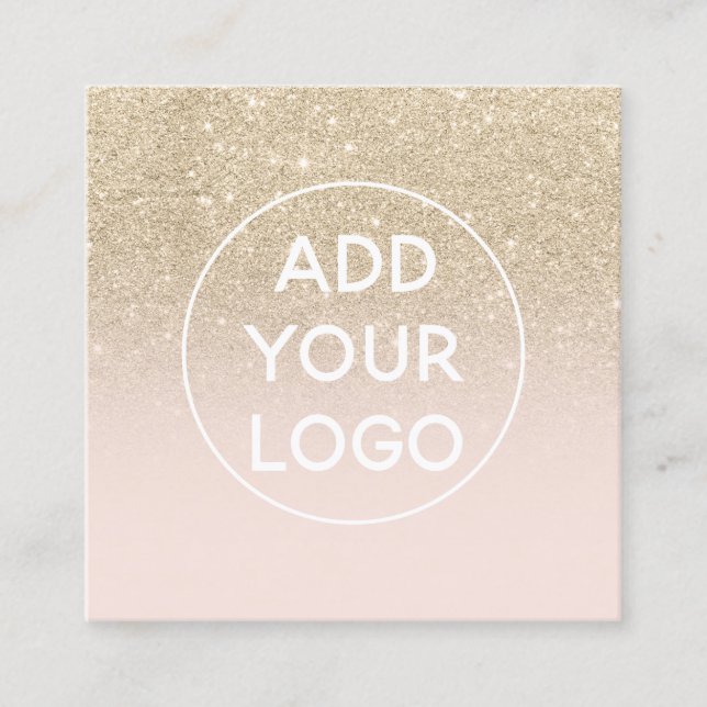 Benutzerdefiniertes Logo Moderne leichte Gold Glit Quadratische Visitenkarte (Vorderseite)