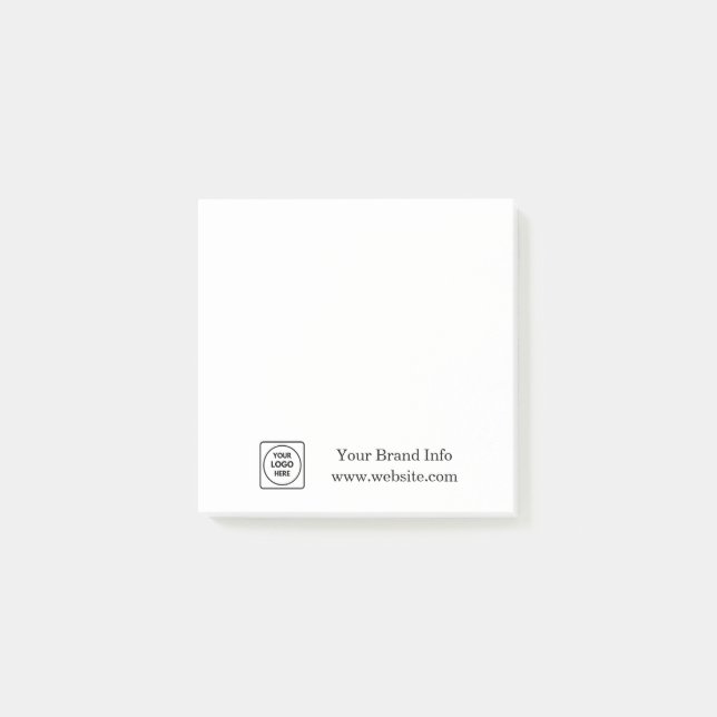 Benutzerdefiniertes Logo | Moderne Minimalistische Post-it Klebezettel (Vorderseite)