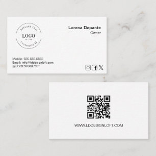 Benutzerdefiniertes Logo Moderner QR-Code für Mini Visitenkarte