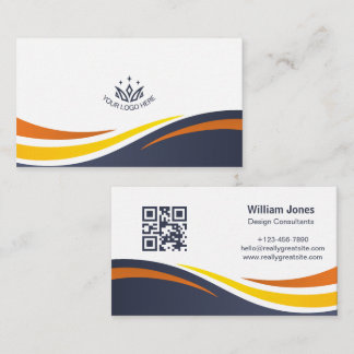 Benutzerdefiniertes Logo Modernes Firmen-Wellen-QR Visitenkarte