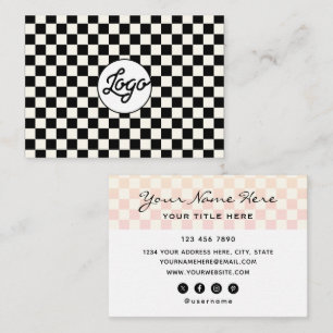 Benutzerdefiniertes Logo Modernes Karo-Design Prof Visitenkarte