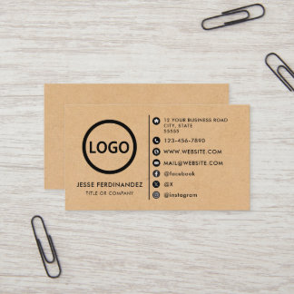 Benutzerdefiniertes Logo, modernes Kraftpapier Visitenkarte