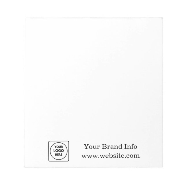 Benutzerdefiniertes Logo | Modernes Minimalistisch Notizblock (Vorderseite)