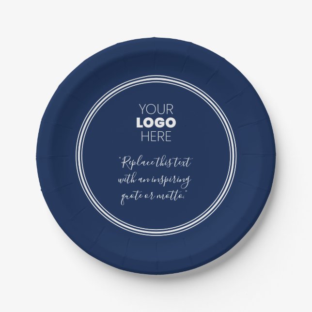 Benutzerdefiniertes Logo Modernes Whitepaper Pappteller (Vorderseite)