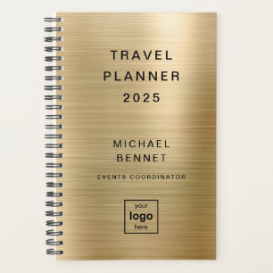 Benutzerdefiniertes Logo Monogramm Gold Reise Planer