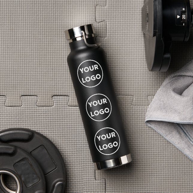 Benutzerdefiniertes Logo-Muster auf schwarz Trinkflasche (Fitnessstudio)