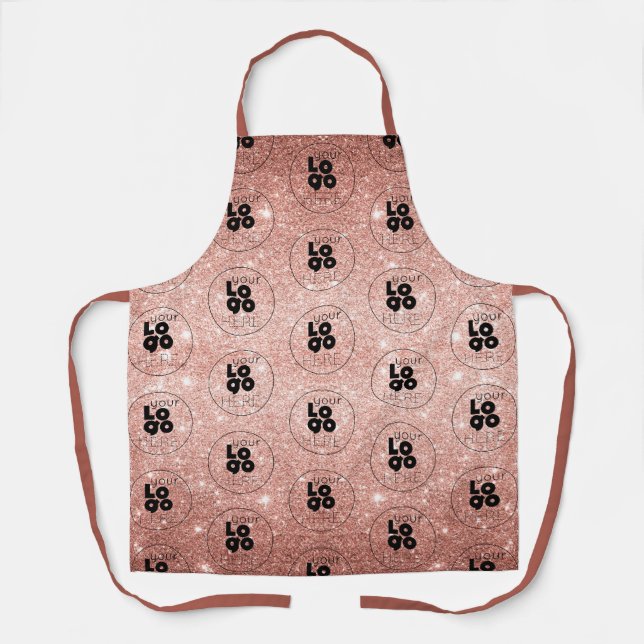 Benutzerdefiniertes Logo-Muster + Rose Gold Rosa G Schürze (Vorderseite)