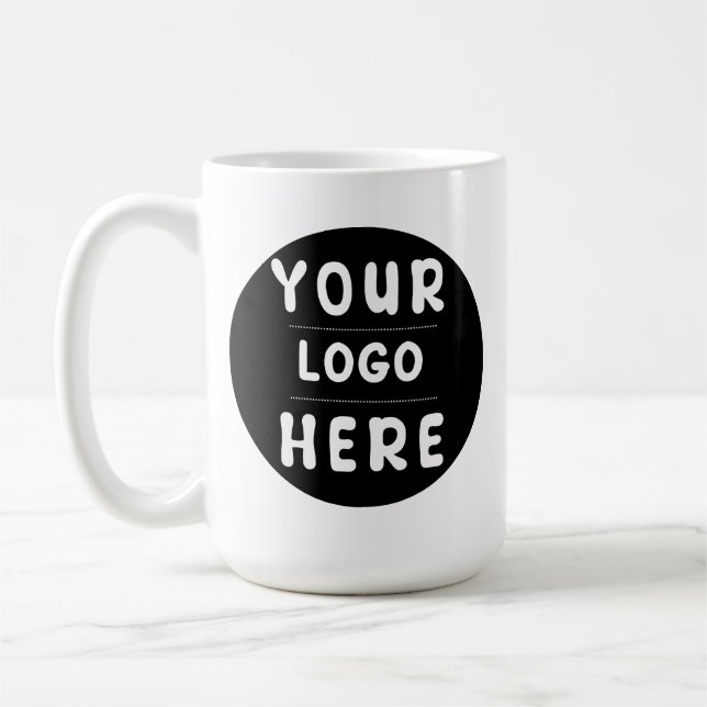 Benutzerdefiniertes Logo oder Bild für Unternehmen Kaffeetasse (Links)