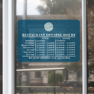Benutzerdefiniertes Logo Öffnungszeiten Mittagesse Fensteraufkleber